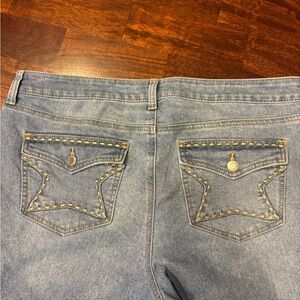 No Boundaries Blue Boot Cut Jeans with Star Stitching